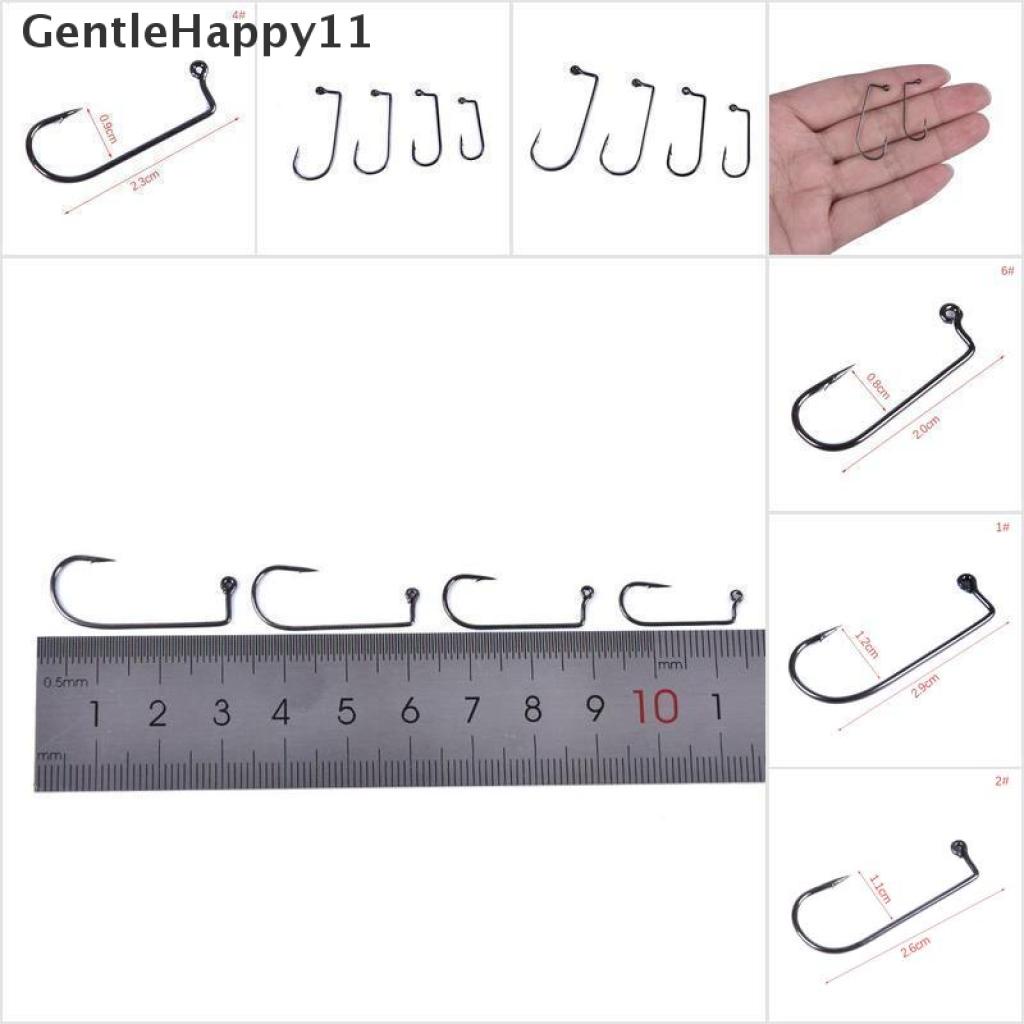 Gentlehappy 100pcs Kail Pancing Siku 90 Derajat Bahan Carbon Steel Ukuran 1# To 6#