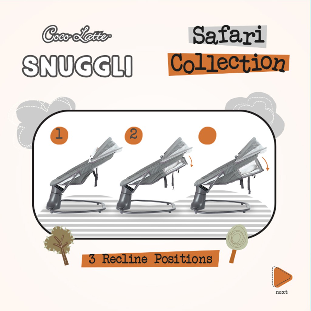 Cocolatte CL Swing Snuggli Safari Collection / Bouncer Ayunan Bayi Otomatis / Rocker Bouncer Bayi CL08001 CL08002