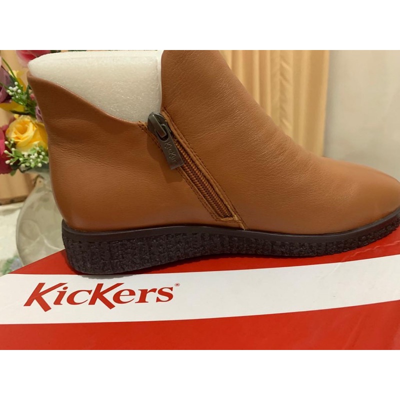 SEPATU LEATHER BOOTS KICKERS COKLAT ORIGINAL KICKERS