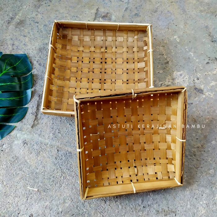 Piring Bambu Kotak Berbagai Ukuran / Piring Bambu Lesehan / Piring Makan Bambu / Piring Prasmanan