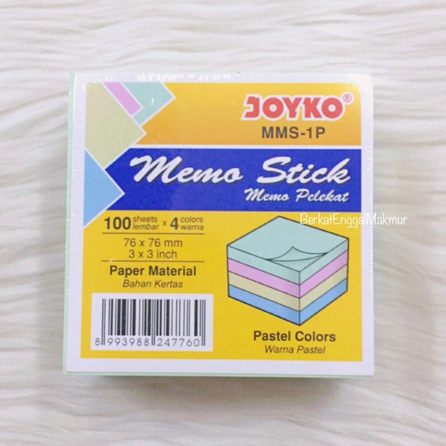 

Memo Stick Joyko MMS-1P / Sticky Notes Pastel / Memo Tempel