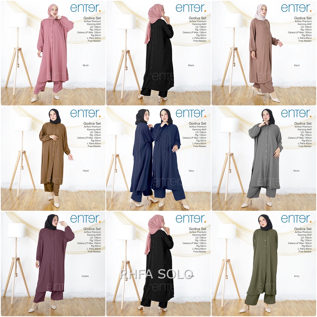 SETELAN AIRFLOW PREMIUM / 17.7 / GODIVA DEVEN / FULL KANCING / BUSUI / LD 136-140 / ONESET WANITA / SUPER JUMBO / ENTER