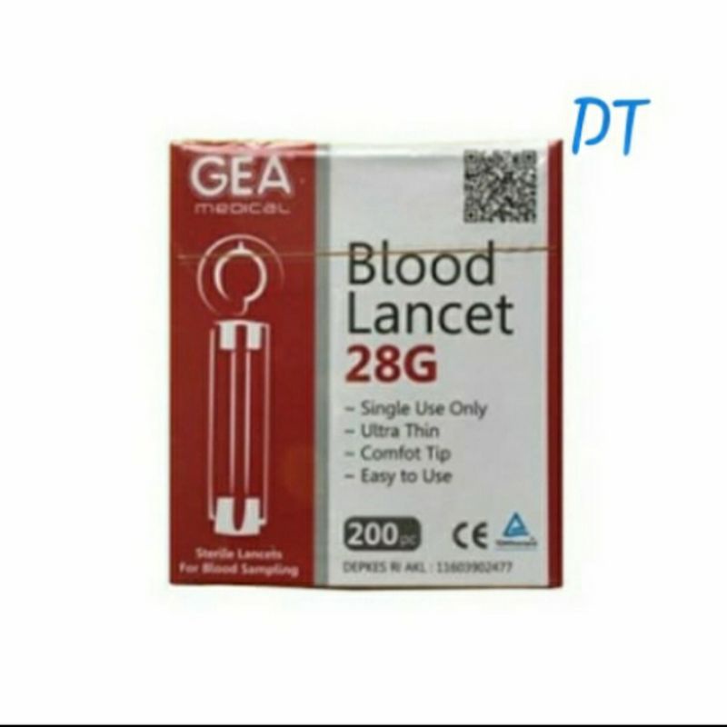 Blood lancet 28G 200pcs / jarum lancet 28G 200pcs GEA