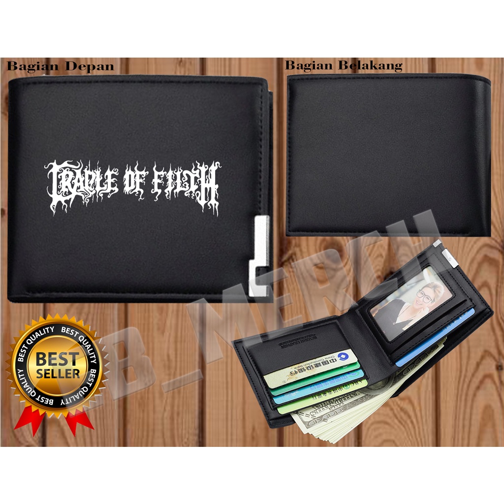 Dompet Pria Lipat   CRADLE OF FILTH- BAND GOTHIC METAL  Dompet Kulit Men Fashion Letter Wallet KEREN