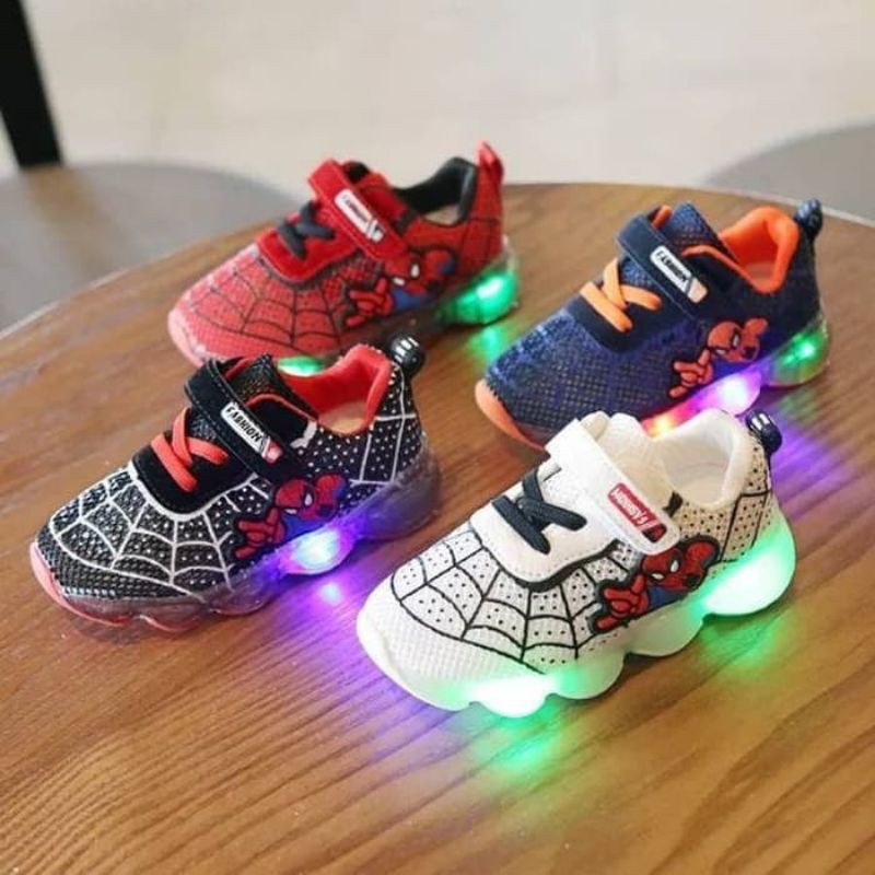 sepatu spiderman led