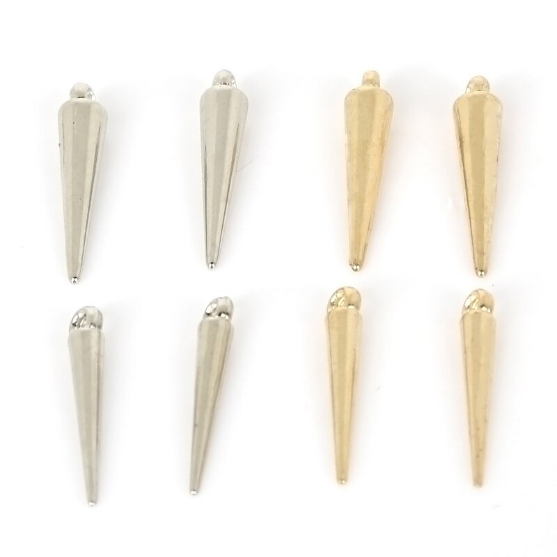 4x13mm/4x23mm/5x24mm Plated Rhodium/Gold Plastic CCB Charm Pendant Untuk Aksesoris Pembuatan Perhiasan Liontin DIY