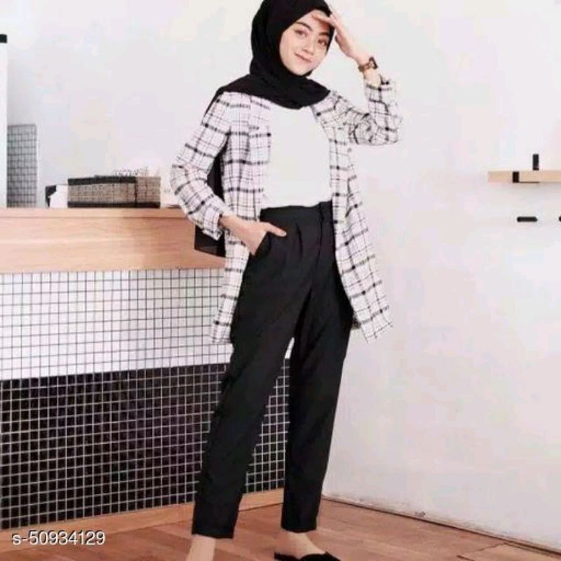 Celana Baggy Pants Wanita Premium Size M L XL
