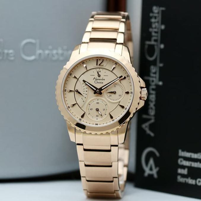 Barang Berkualitas JAM TANGAN WANITA ALEXANDER CRISTIE AC2804 ORIGINAL ROSEGOLD NEW CUCI GUDANG