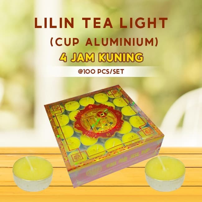 Lilin Tea Light (Tealight) Stearin 4 Jam @100 pcs/set Kuning