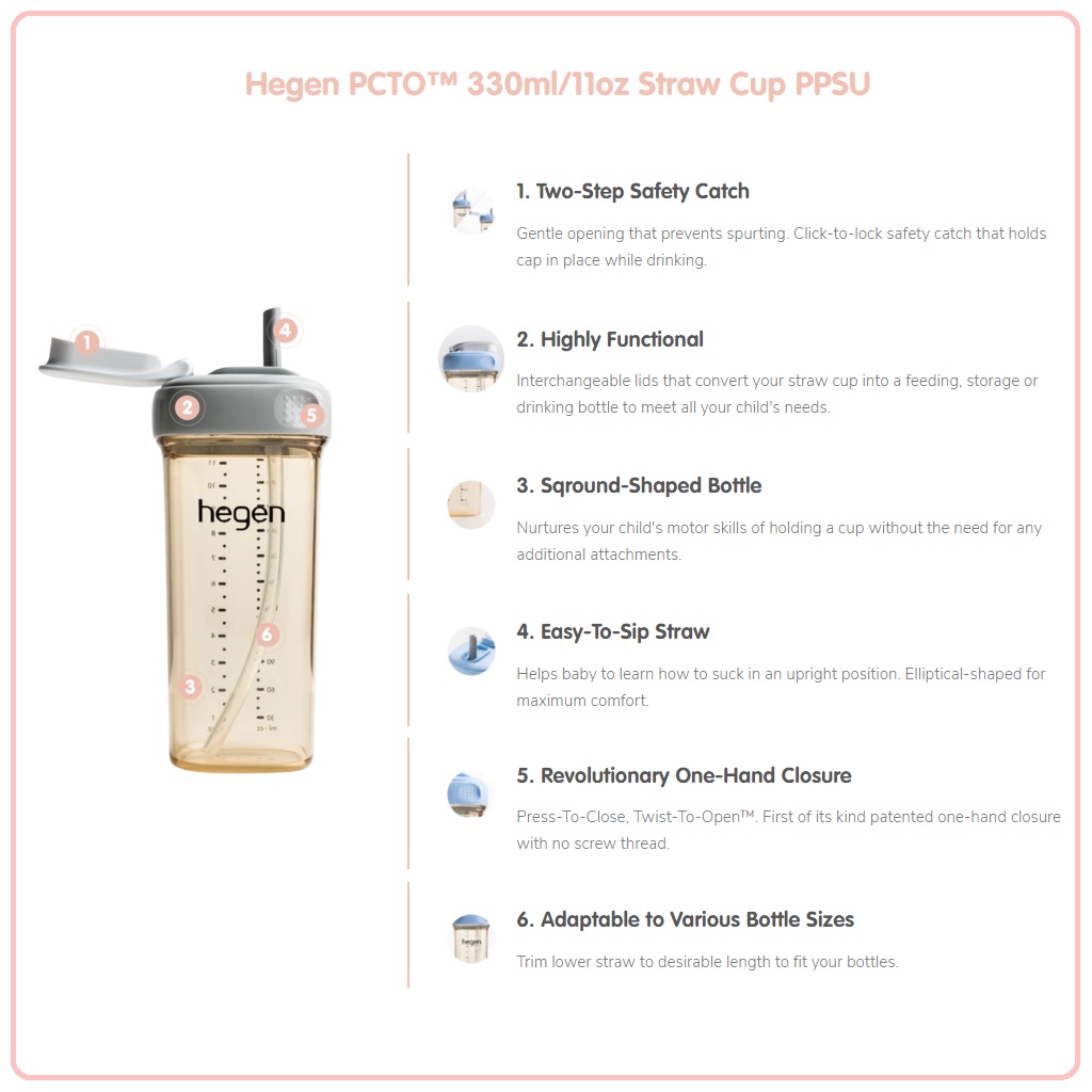 Hegen PPSU Straw Cup 330ml