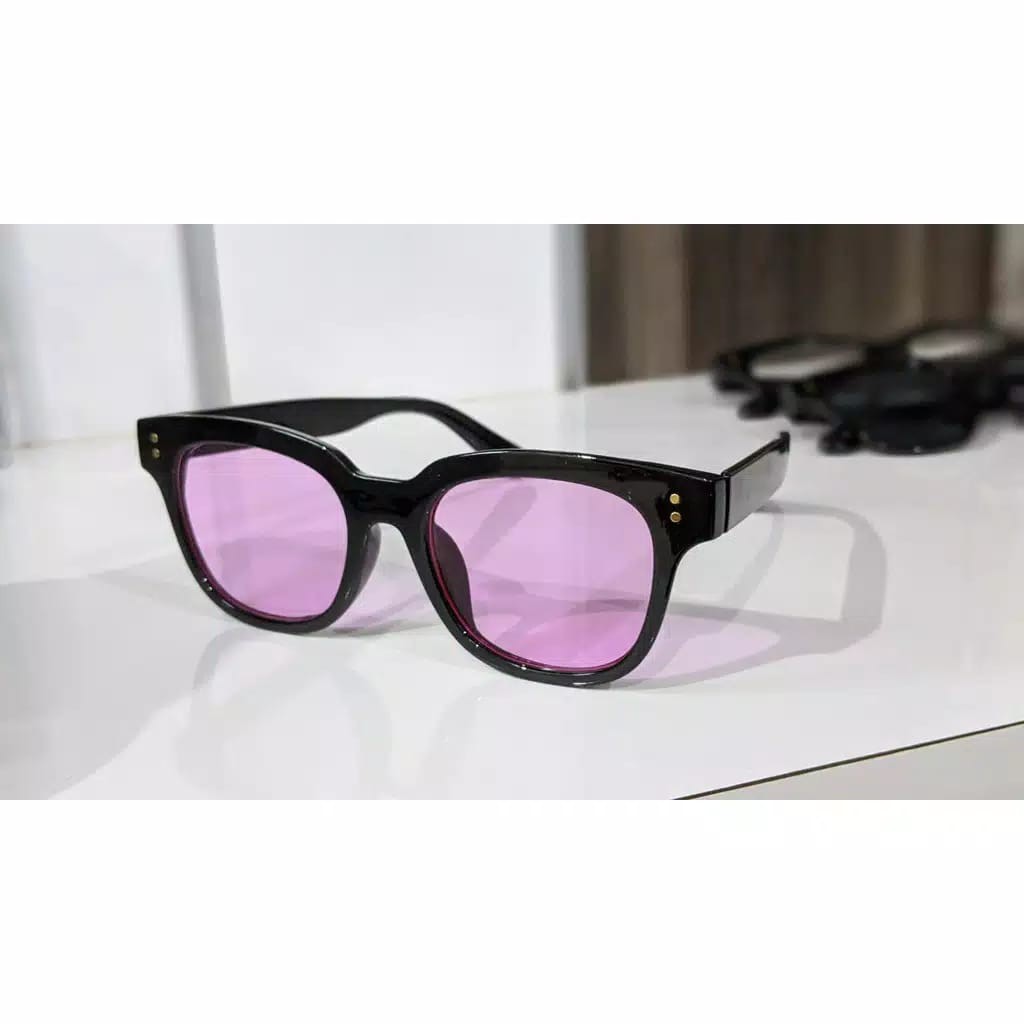 Kacamata Hitam Wanita Pria Lensa Sunglasses Korean Fashion Small Candy Color Import-UNGU