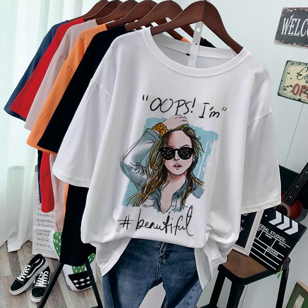 CALVIERO SHOP - BAJU KAOS WANITA DEWASA PRINT CASUAL BEAUTIFUL