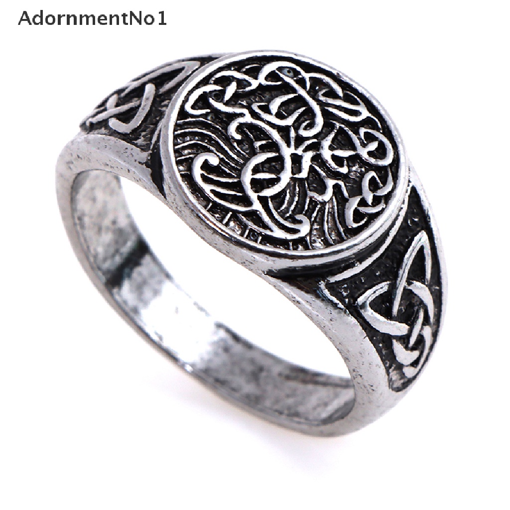 (AdornmentNo1) Cincin Viking Tree of Life Bahan Stainless Steel Untuk Pria