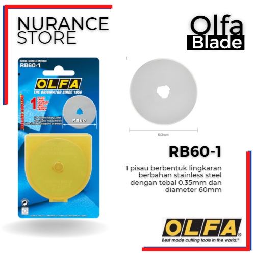 

REFILL BLADE OLFA RB60-1 UNTUK CUTTER OLFA RTY-3/G RTY-3/DX