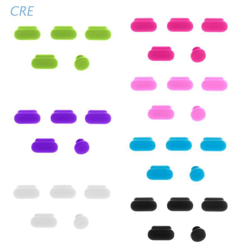 CRE  5PCS Anti Dust Plugs Silicone Laptop Data Port Jacks Dustproof Stopper Hooks Cover Set for Apple Macbook Pro Touch Bar
