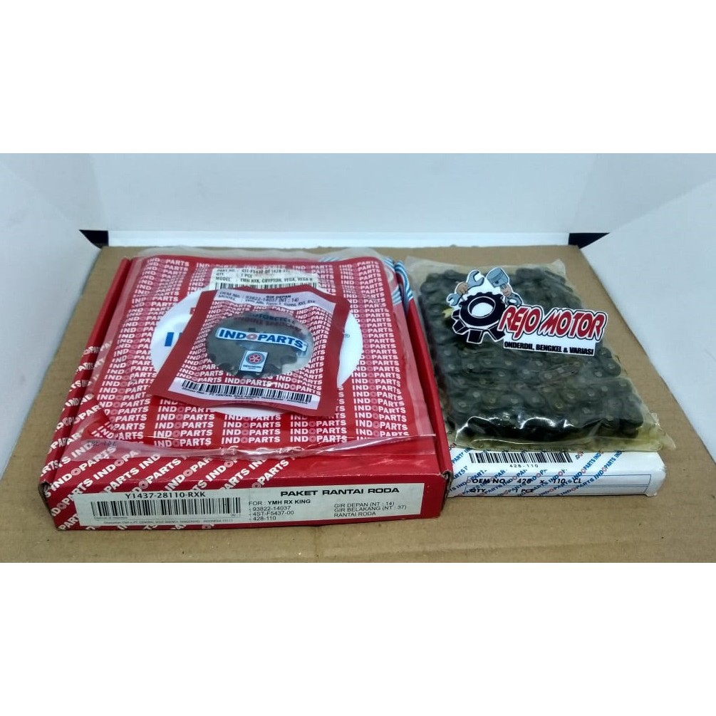Gearset Atau Rantai Roda Yamaha RX King (428-110/NT:14/NT:37) Original Indopart