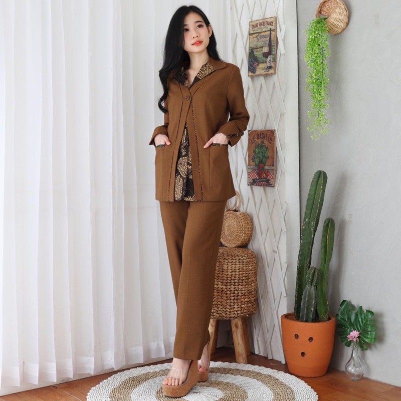 jas seragam wanita variasi batik kode 6602