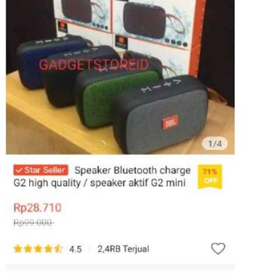 【Murah】 -44 >> Speaker Bluetooth JBL G2 high quality / speaker aktif JBL G2 mini bass mantap - JBL G