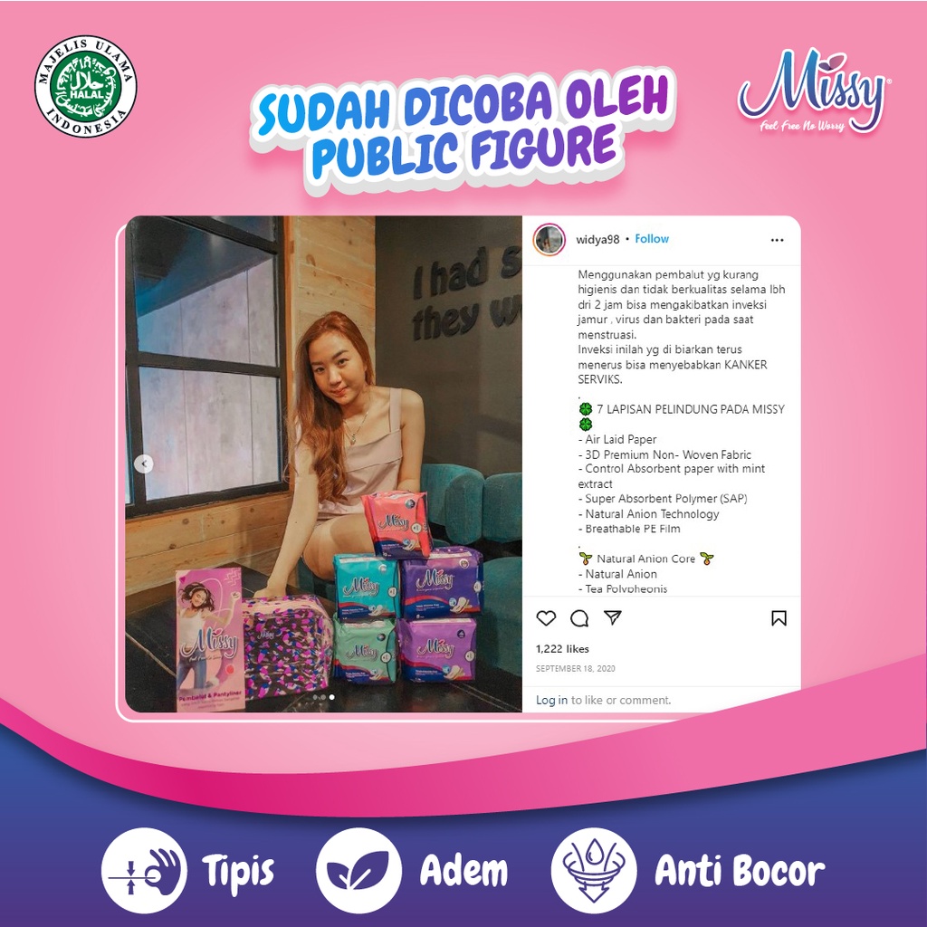 Paket Hemat Pembalut MISSY DAY, NIGHT dan SUPER NIGHT | Pembalut HERBAL Kesehatan  Wanita | Non Wings dan Wings | Perawatan Miss V Menstrual Pad Menstruasi | Anti Bacterial Jamur Virus | Anti Bocor