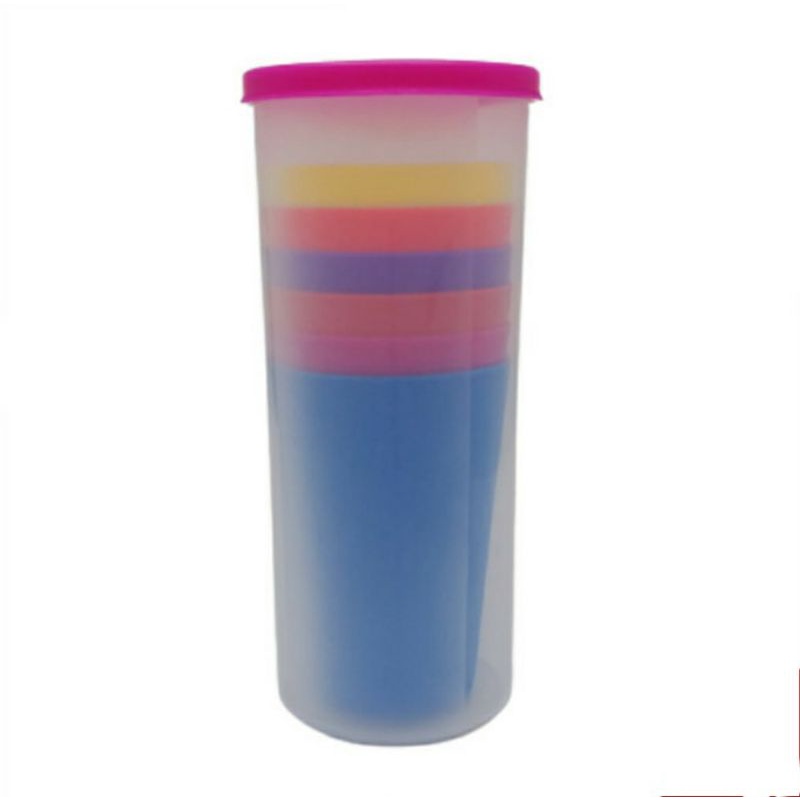 Gelas Beranak Cangkir Cup Set 7 in 1 Travel Cup Plastik Rainbow