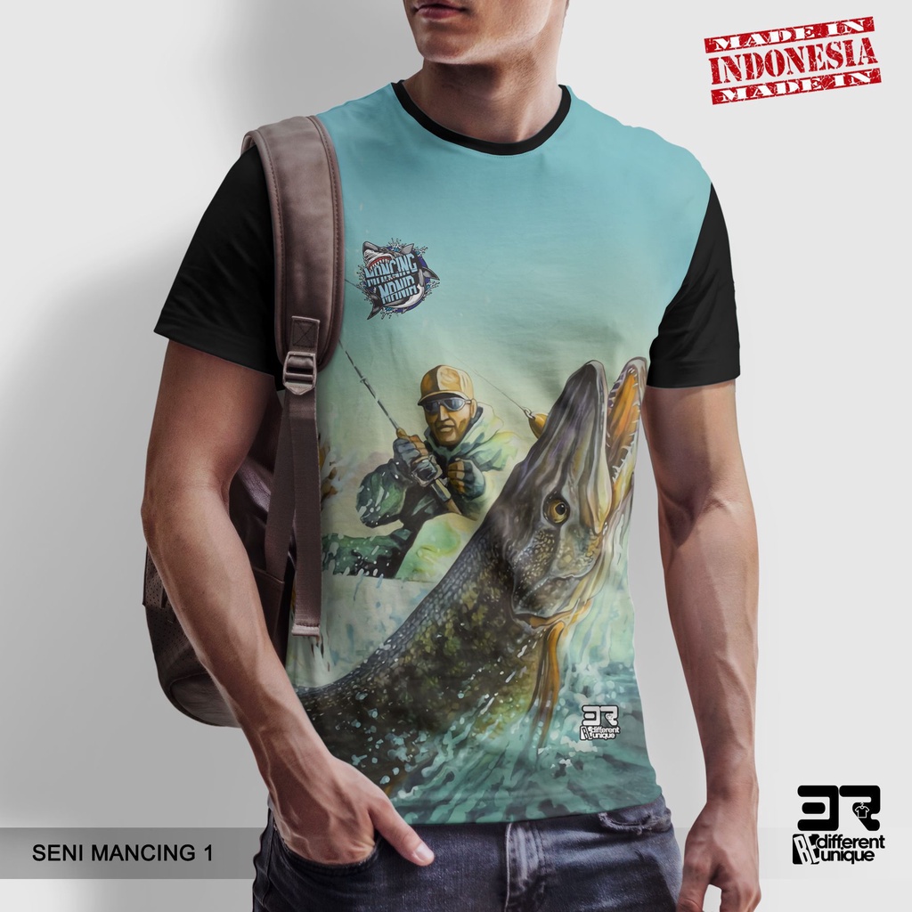 [ COD ] KAOS PRINTING GAMBAR MANCING FISHING SENI 1- BAJU HOBI MANCING MANIA STRIKE DISTRO ORIGINAL 