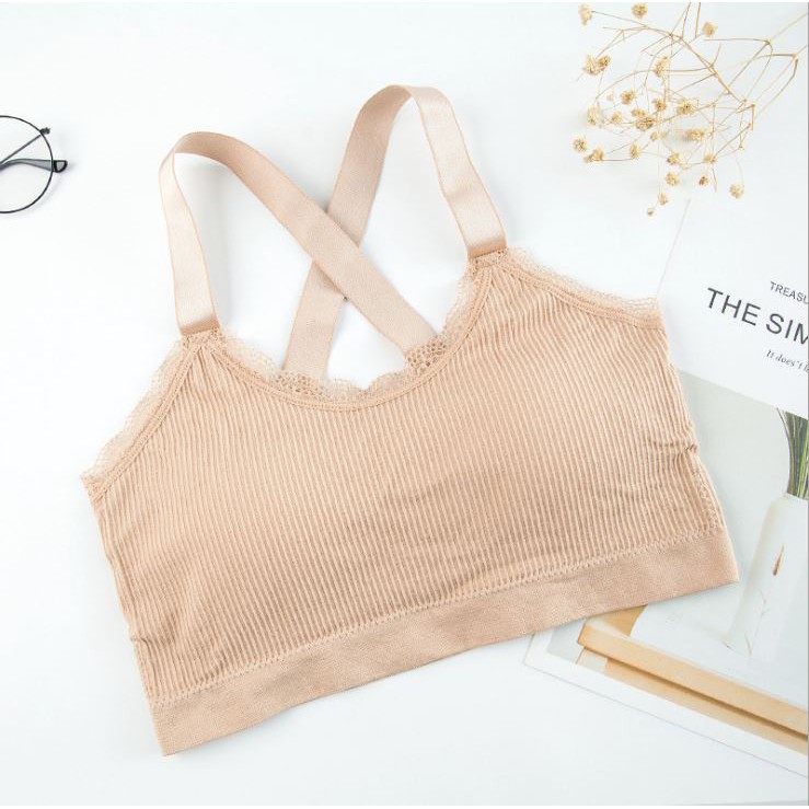 Gobra ♕ PW055 Bra Pakaian Wanita Sexy Push Up Olahraga Yoga Gym Bahan Katun Murah Import COD