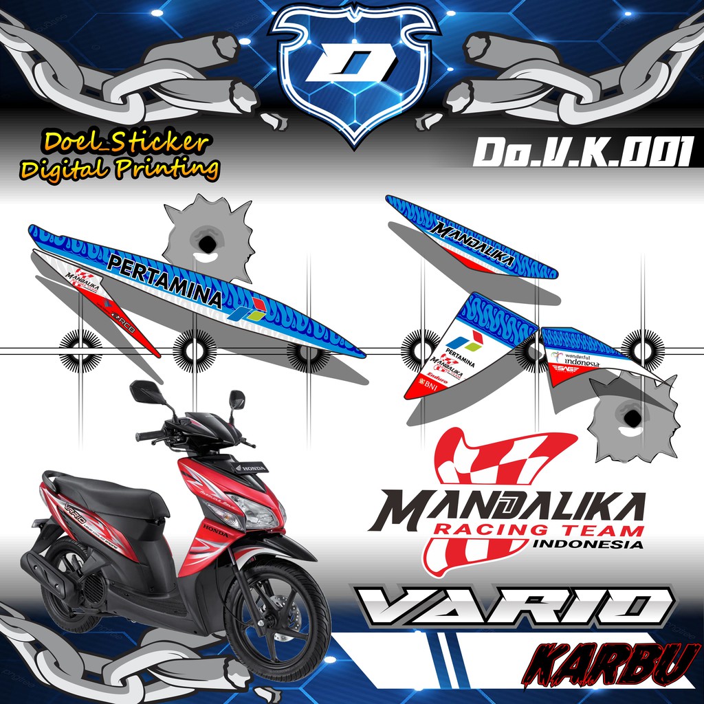 Striping Vario 110 Karbu Cw - Striping Variasi List Vario 110 Karbu Cw Racing Mandalika Doel 001