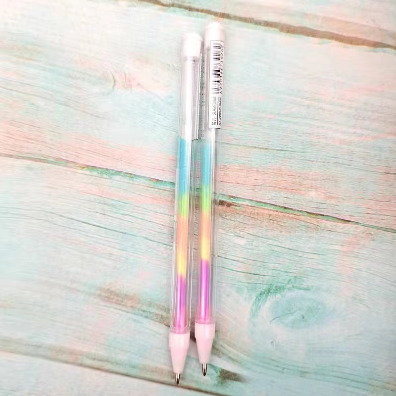 [1KG 26PCS] Babyland Pena Gliter Warna Rainbow / Bolpen Jel Pelangi / Drawing Pen Warna Blink Kotak 6 Pcs