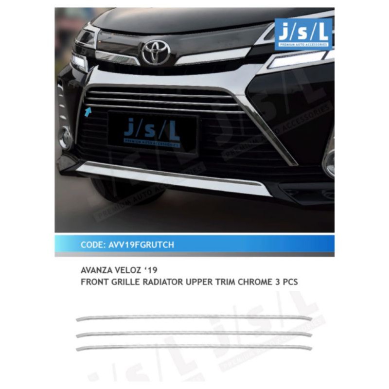grill radiator upper avanza veloz 2019 cover grill chrome jsl