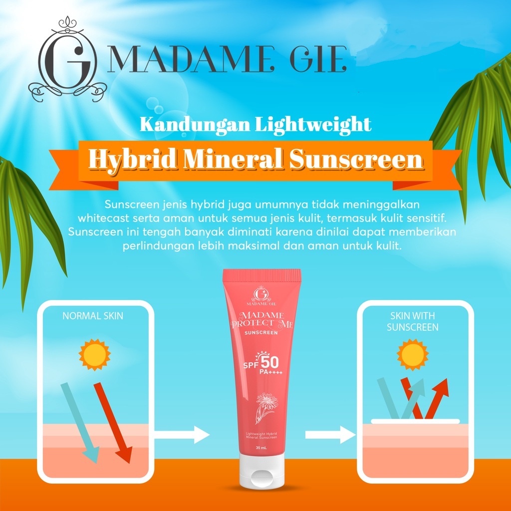 [MERAH] MADAME GIE Protect Me Sunscreen SPF 50 PA++++ With Calendula Extract - 35 ml