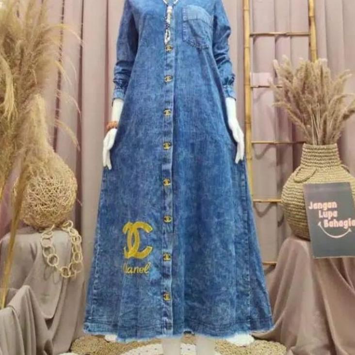 Model Baru.. Gamis Levis Deira/Gamis Jeans/Baju Muslim/Gamis Terbaru/Pakaian Wanita Terbaru