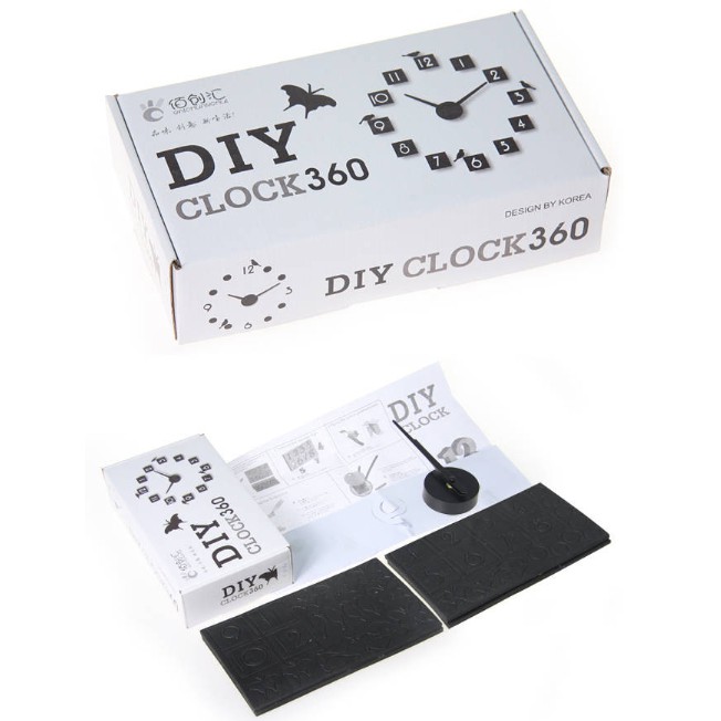 New Jam Dinding Unik DIY Clock360 Pasang Manual Tempel di Dinding