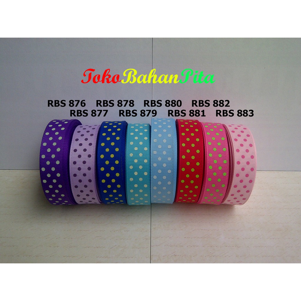 [1 METER] PITA GROSGRAIN MOTIF POLKADOT RBS 876,877,878,879,880,881,882,883 | PITA IMPORT | TOKO BAH