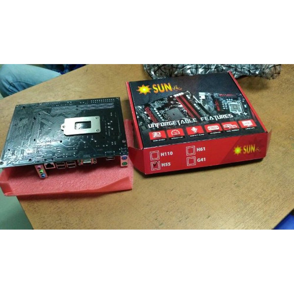 Mainboard Intel MB H55 SunBio Socket LGA 1156 support Core i3 Core i5 core i7 Best Quality