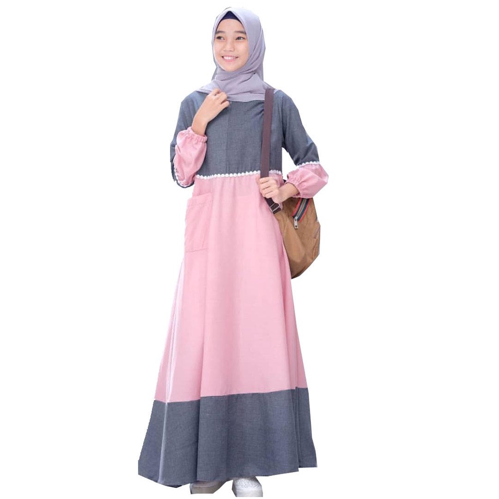 FAIYA DRESS BAHAN SUPERNOVA GAMIS SIMPLE MODEL TRENDY TERBARU Dress Muslimah Gaun Muslim Polos Gamis