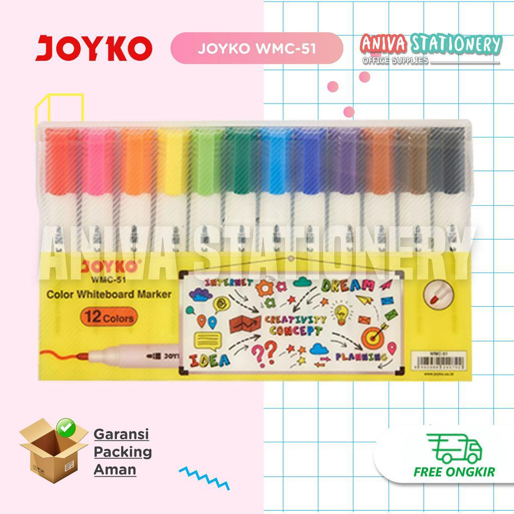 

JOYKO SPIDOL PAPAN TULIS 12 WARNA WMC-51 COLOR WHITEBOARD MARKER BISA DI HAPUS