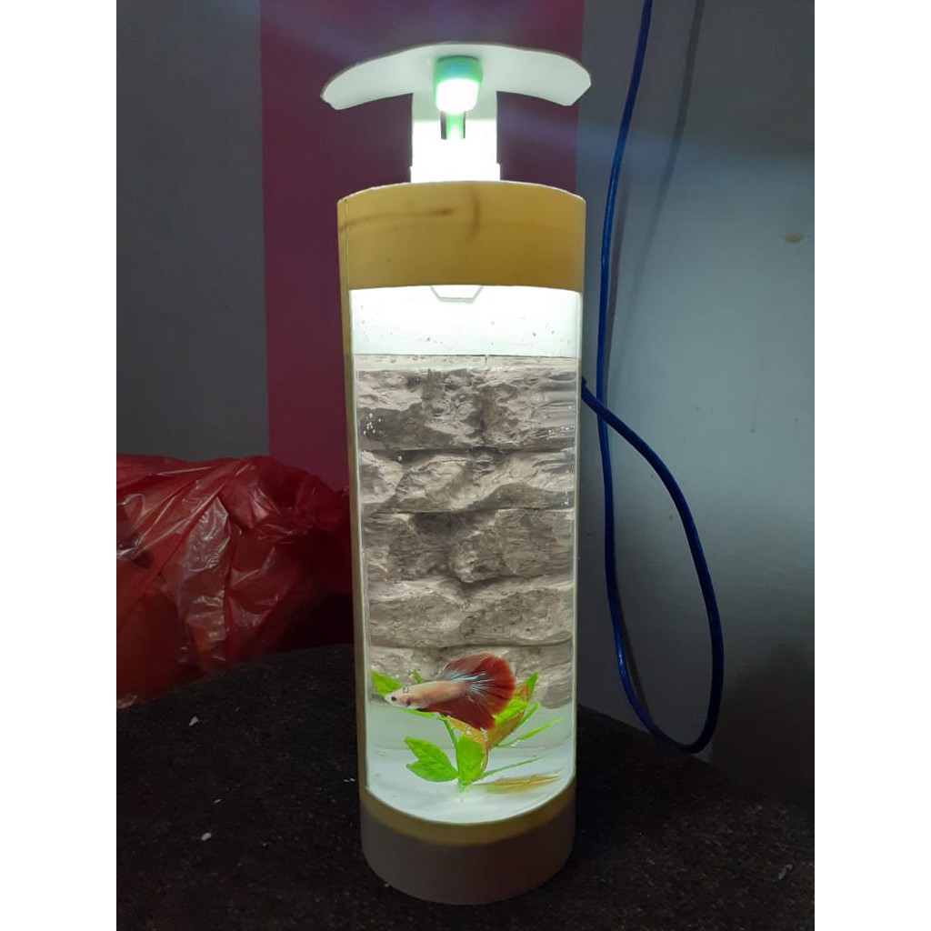  Aquarium  Ikan Cupang Mini  Plus Lampu  Listrik Micro USB 