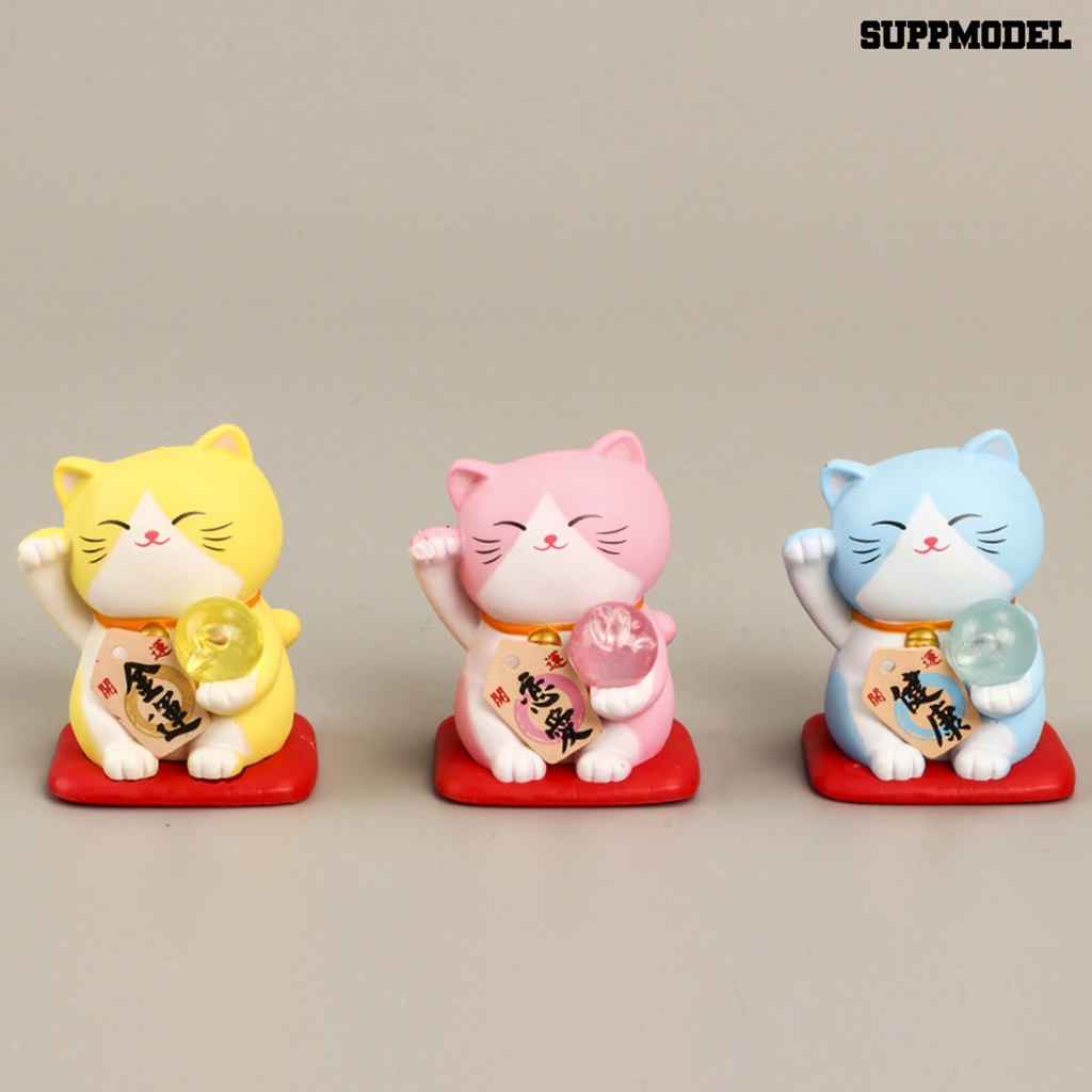 7pcs / Set Figure Kucing Maneki Jepang Tersenyum Anti Karat Untuk Anak Perempuan