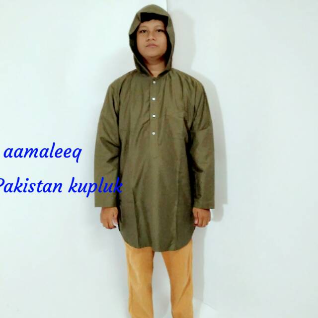 Baju koko pakistan kupluk hijau army