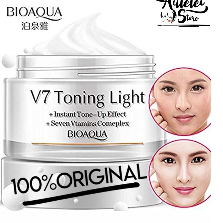 TERLARIS [Ready- bisa COD] Bioaqua V7 Toning Light Pemutih wajah Tubuh Krim Cream SPF WHITENING C