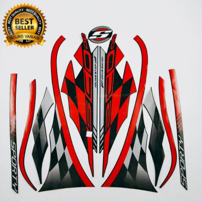 STRIPING STICKER SCOOPY SPORTY 2018 HITAM STICKER SCOOPY 2018 SPORTY HITAM