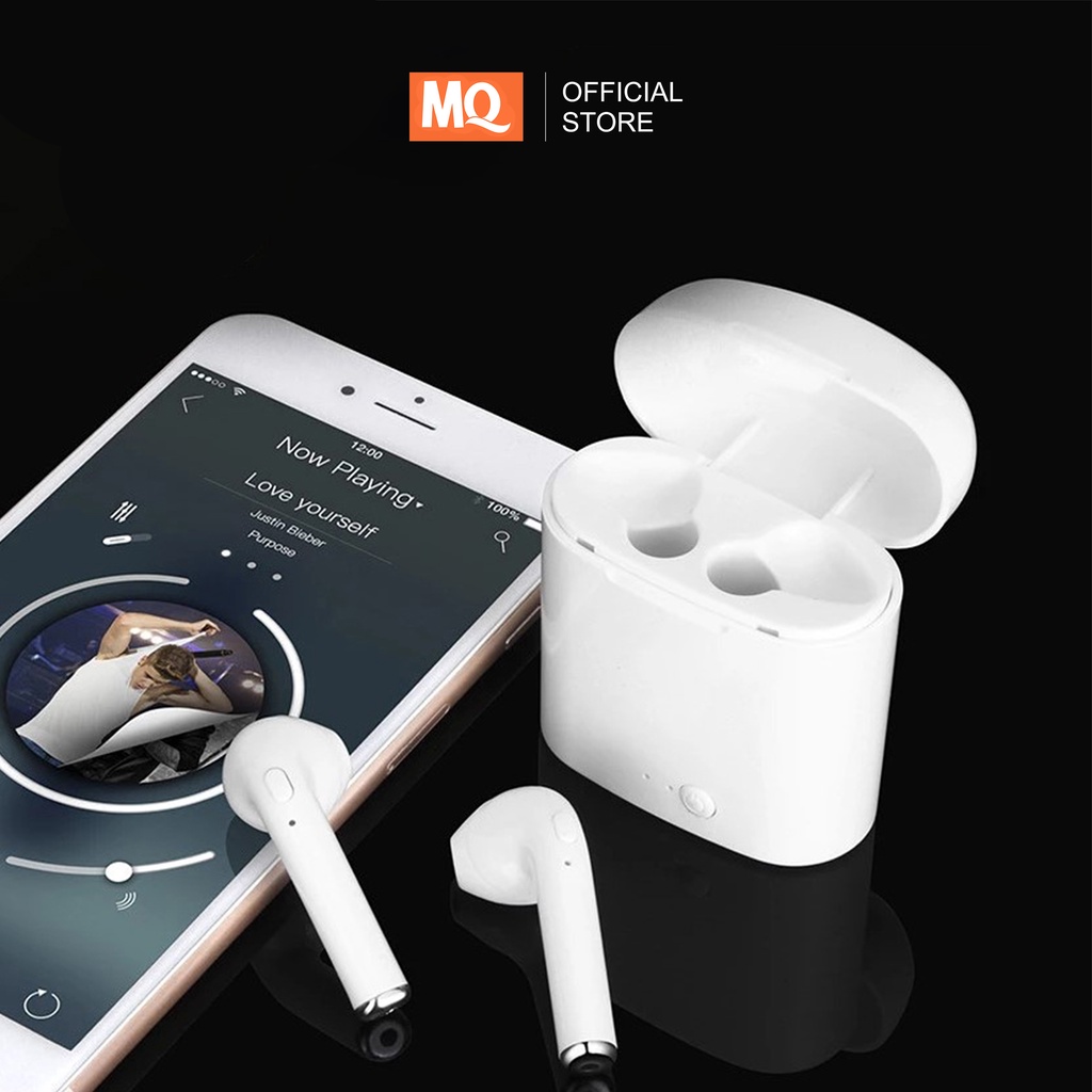 MQ i7s TWS Twins Wireless Headset Earphone Bluetooth Android &amp; IOS Murah Handsfree Earbuds Headphone HBQ Twins With Charging Case Mini V4.2