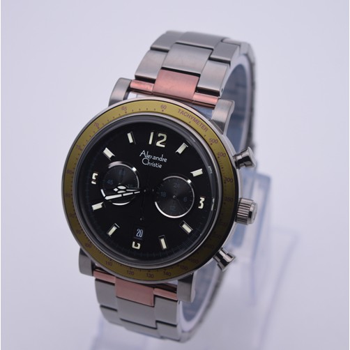 Jam Tangan Pria Alexandre Christie Ac 6478 Black Green Original