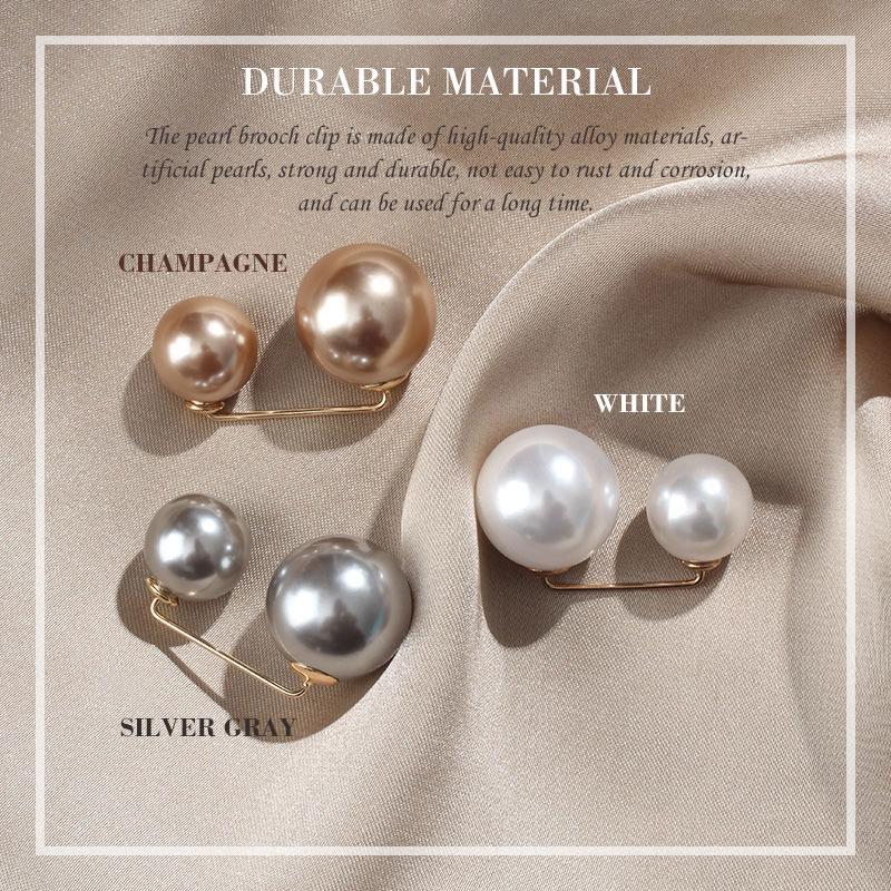 3pcs / Set Bros Pin Mutiara Anti Silau Untuk Wanita