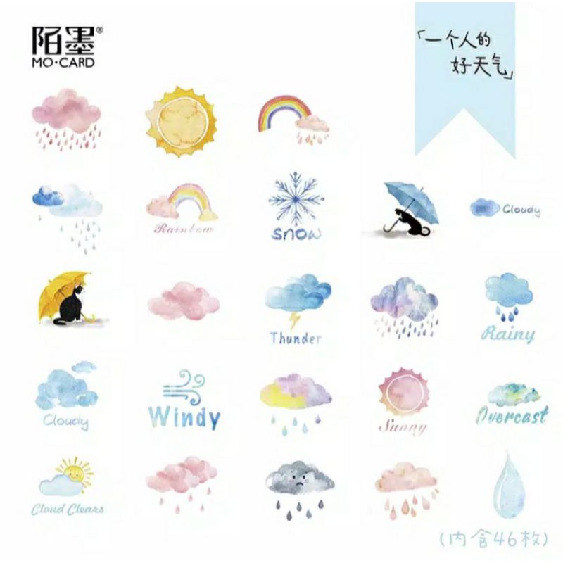 45pcs stiker aesthetic untuk scrapbook/jurnal/planner