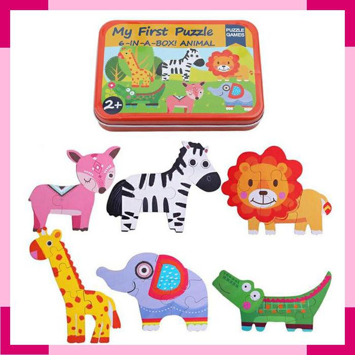 Mainan anak edukasi - puzzle blocks - puzzle binatang - animal puzzle