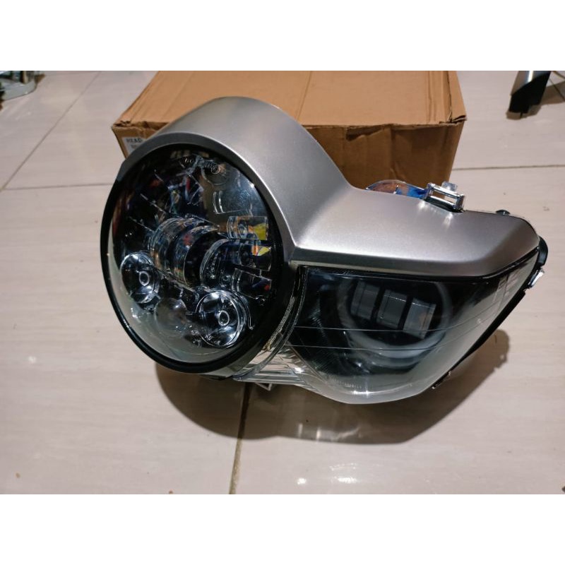 PAKET HEMAT Reflektor tiger pece set daymaker import 5,75inch + lampu tembak