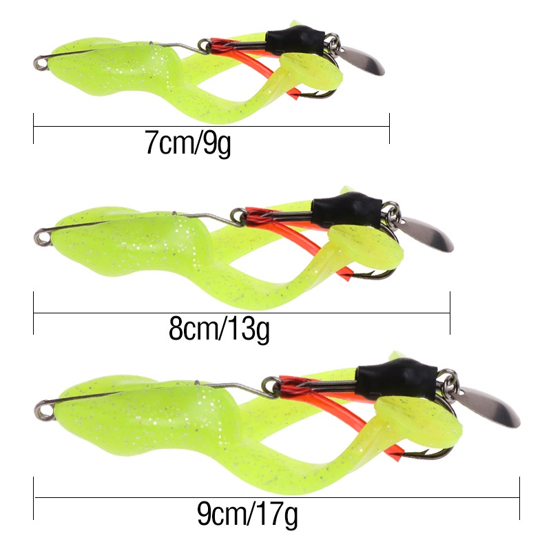 Topwater 1 Pc Umpan Pancing Soft Bait Bentuk Katak Imitasi Dengan Mata Kail Ganda Sharp