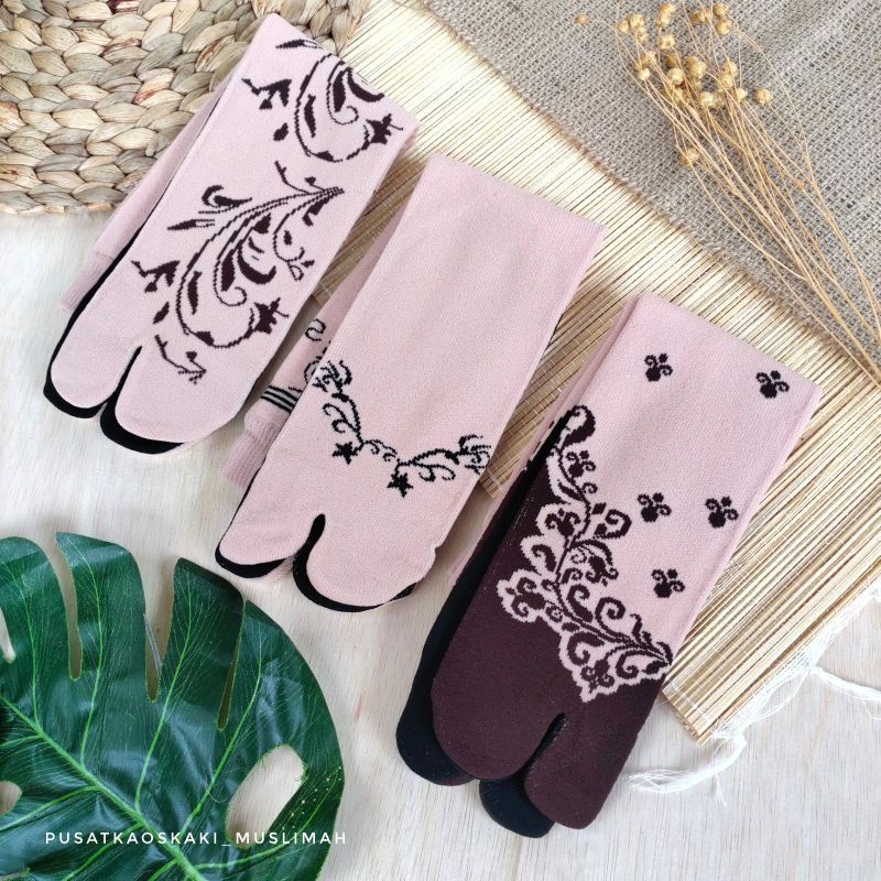 [12 PASANG] KAOS KAKI MOTIF CREAM SERIES BAHAN NILON