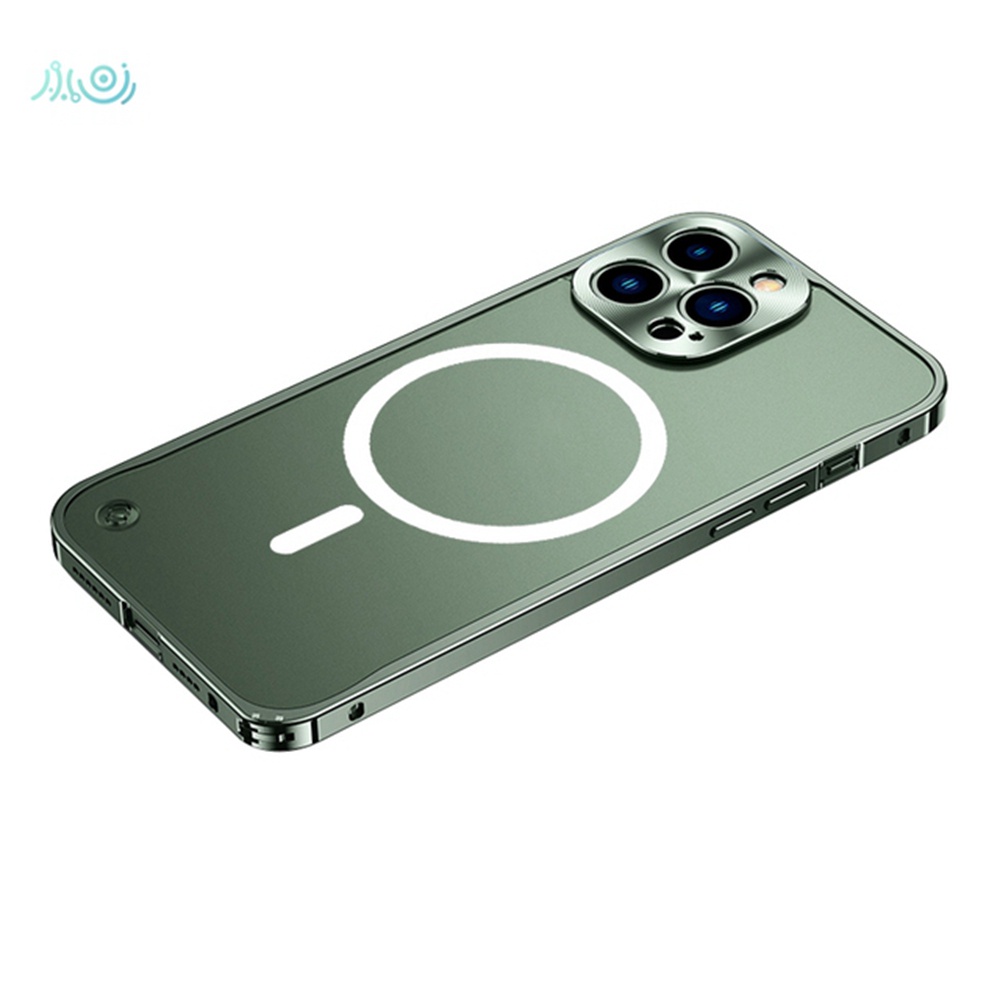 Casing iPhone 11 Pro max 13 Mini Magnetik Bahan Logam Aluminum Matte Transparan